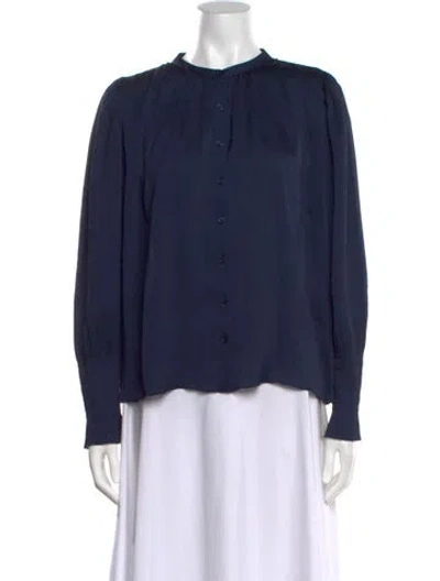 Pre-owned Ba&sh Long Sleeve Blouse In Blue