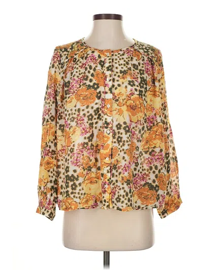 Pre-owned Ba&sh Long Sleeve Blouse In Gold
