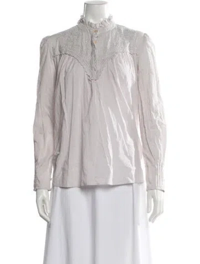 Pre-owned Ba&sh Long Sleeve Blouse In Gray