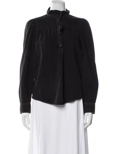 Pre-owned Ba&sh Long Sleeve Blouse In Gray