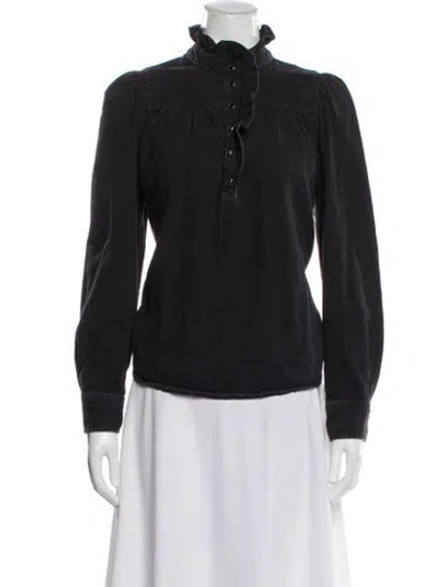 Pre-owned Ba&sh Long Sleeve Blouse In Gray