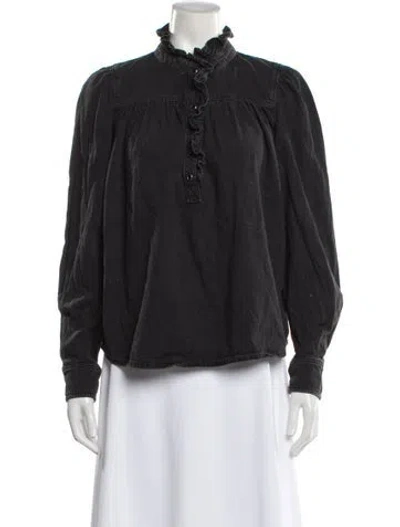 Pre-owned Ba&sh Long Sleeve Blouse In Gray