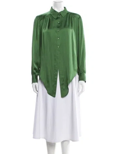 Pre-owned Ba&sh Long Sleeve Blouse In Green
