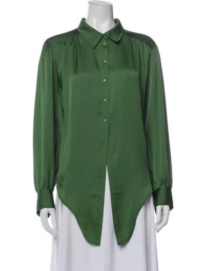 Pre-owned Ba&sh Long Sleeve Blouse In Green