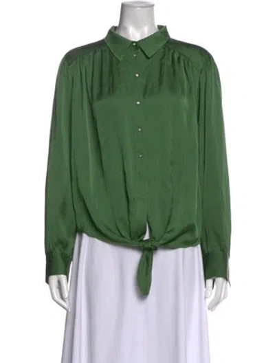 Pre-owned Ba&sh Long Sleeve Blouse In Green