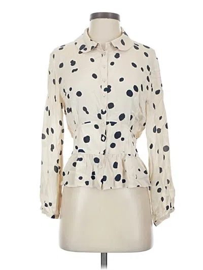 Pre-owned Ba&sh Long Sleeve Blouse In Ivory