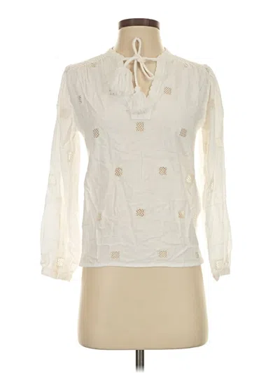 Pre-owned Ba&sh Long Sleeve Blouse In Ivory