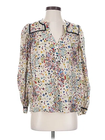 Pre-owned Ba&sh Long Sleeve Blouse In Ivory