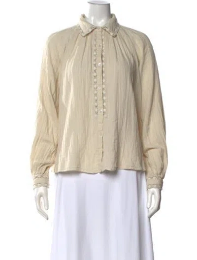 Pre-owned Ba&sh Long Sleeve Blouse In Neutral