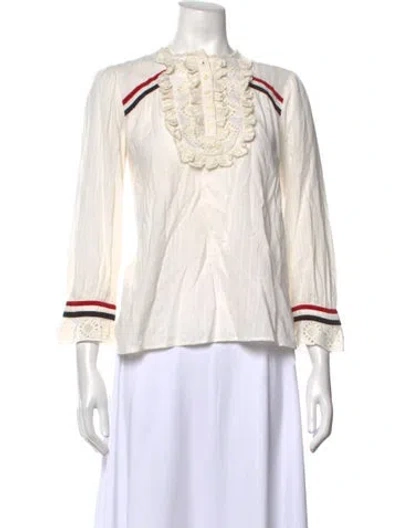 Pre-owned Ba&sh Long Sleeve Blouse In Neutrals