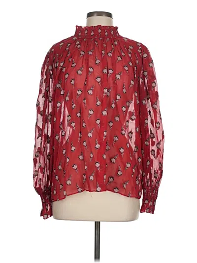 Pre-owned Ba&sh Long Sleeve Blouse In Red
