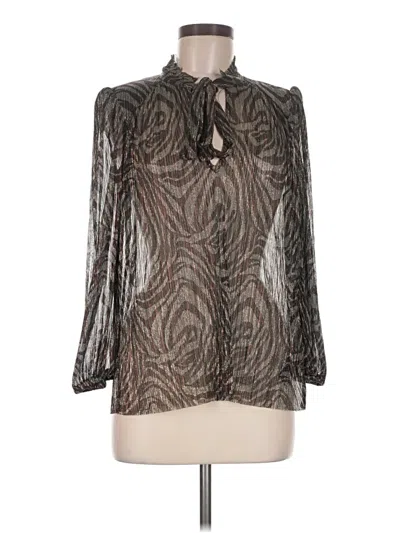 Pre-owned Ba&sh Long Sleeve Blouse In Silver