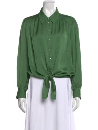 Pre-owned Ba&sh Long Sleeve Blouse W/ Tags In Green
