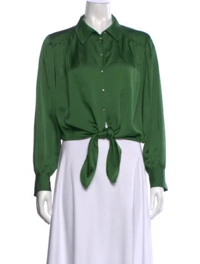 Pre-owned Ba&sh Long Sleeve Blouse W/ Tags In Green