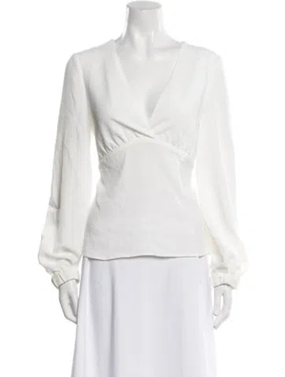 Pre-owned Ba&sh Long Sleeve Blouse W/ Tags In White