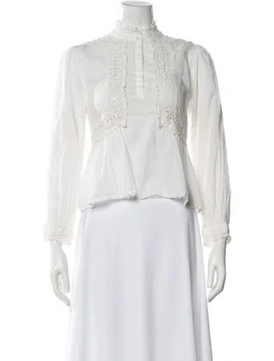 Pre-owned Ba&sh Long Sleeve Blouse W/ Tags In White