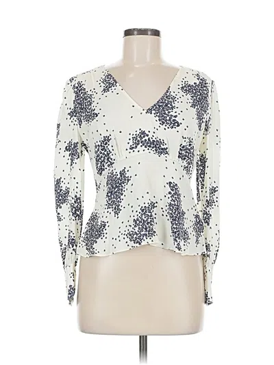 Pre-owned Ba&sh Long Sleeve Blouse In White