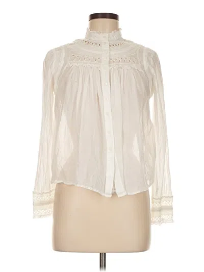 Pre-owned Ba&sh Long Sleeve Blouse In White