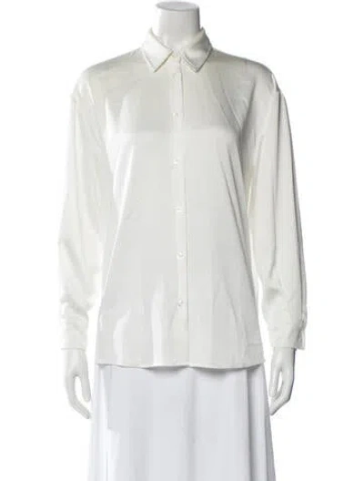 Pre-owned Ba&sh Long Sleeve Blouse In White
