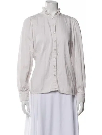 Pre-owned Ba&sh Long Sleeve Blouse In White