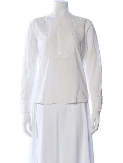 Pre-owned Ba&sh Long Sleeve Blouse In White