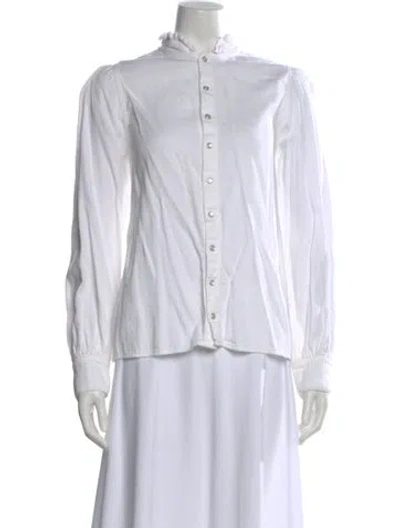 Pre-owned Ba&sh Long Sleeve Blouse In White