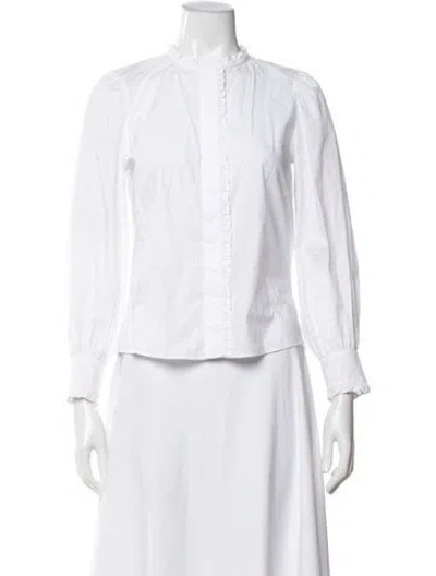 Pre-owned Ba&sh Long Sleeve Blouse In White