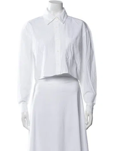 Pre-owned Ba&sh Long Sleeve Blouse In White