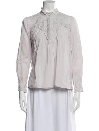 Pre-owned Ba&sh Long Sleeve Blouse In White