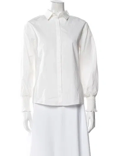 Pre-owned Ba&sh Long Sleeve Blouse In White