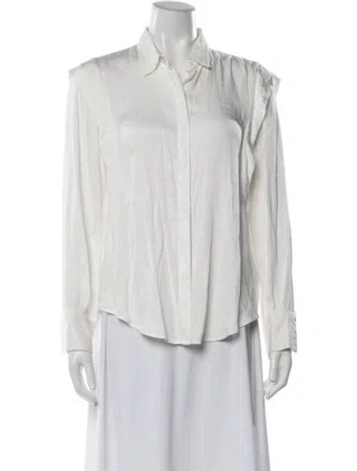 Pre-owned Ba&sh Long Sleeve Blouse In White