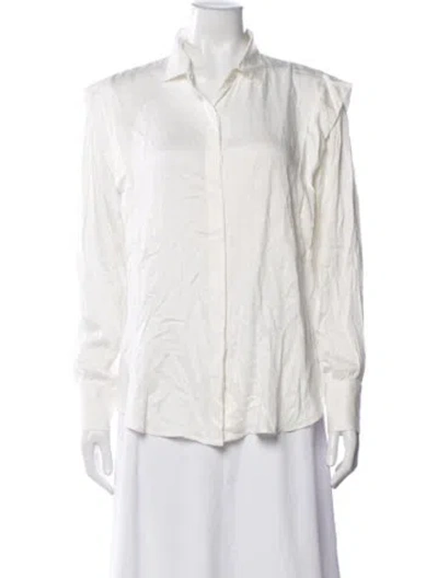 Pre-owned Ba&sh Long Sleeve Blouse In White