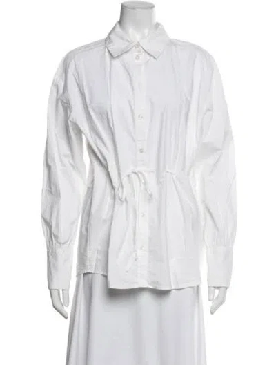 Pre-owned Ba&sh Long Sleeve Blouse In White