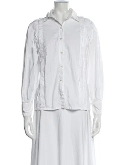 Pre-owned Ba&sh Long Sleeve Blouse In White