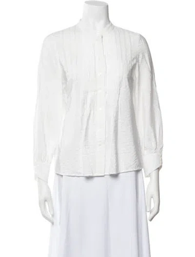 Pre-owned Ba&sh Long Sleeve Blouse In White