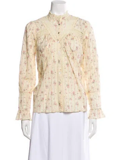 Pre-owned Ba&sh Long Sleeve Blouse In Yellow