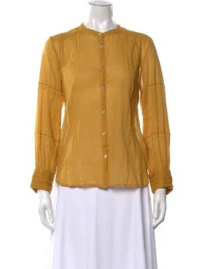Pre-owned Ba&sh Long Sleeve Blouse In Yellow