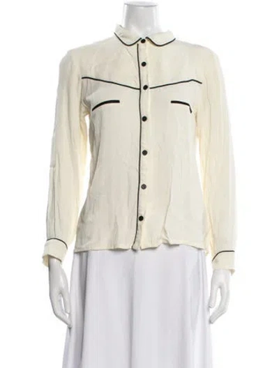 Pre-owned Ba&sh Long Sleeve Blouse In Yellow