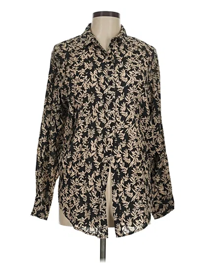 Pre-owned Ba&sh Long Sleeve Button Down Shirt In Gold