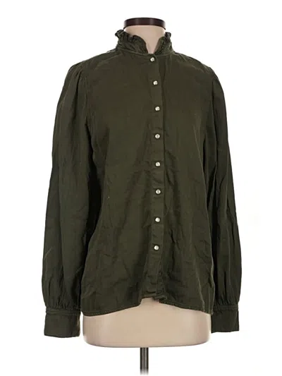 Pre-owned Ba&sh Long Sleeve Button Down Shirt In Green