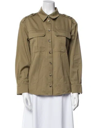 Pre-owned Ba&sh Long Sleeve Button-up Top In Neutral