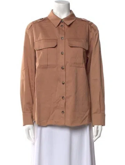 Pre-owned Ba&sh Long Sleeve Button-up Top In Neutrals