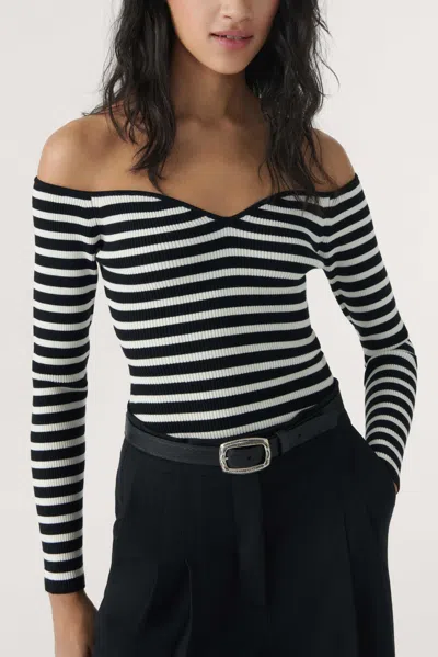 Ba&sh Long Sleeve Detail Collar Sweater Owais For Women In Black