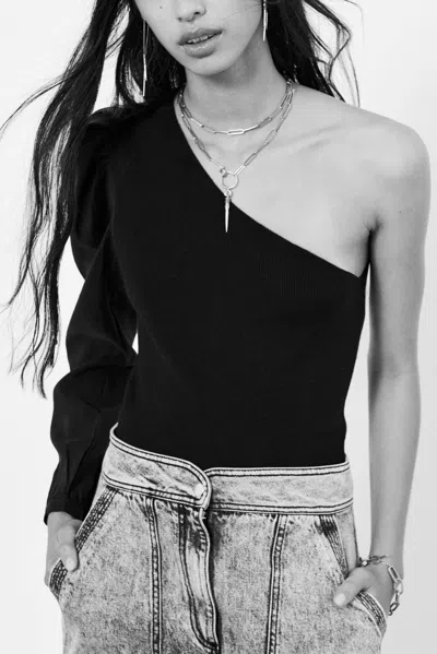Ba&sh Long Sleeve Detail Collar Sweater Tony For Women In Black