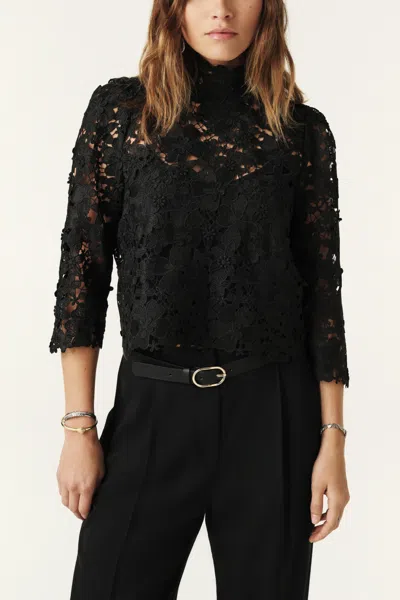 Ba&sh Long Sleeve Detail Collar Top Paul For Women In Black