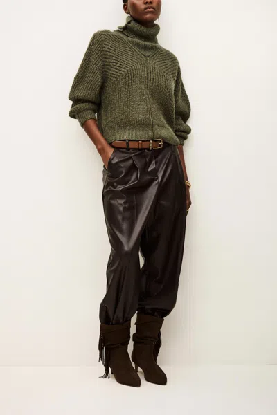 Ba&sh Long Sleeve Funnel Neck Collar Sweater Roumane For Women In Green