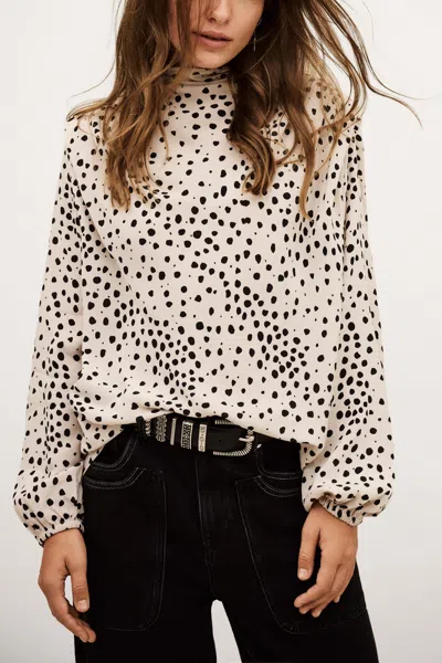 Ba&sh Long Sleeve Funnel Neck Collar Top Delphine For Women In Neutral