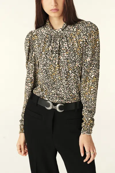 Ba&sh Long Sleeve Funnel Neck Collar Top Shine For Women In Multi