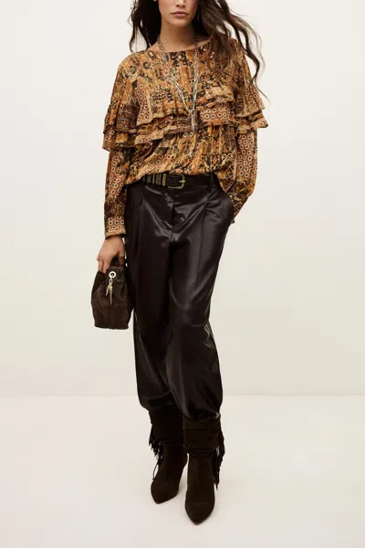 Ba&sh Long Sleeve Round Collar Blouse Pixie For Women In Multi