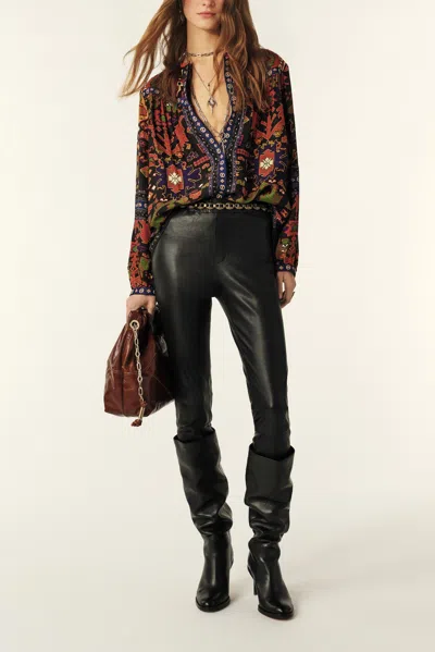 Ba&sh Long Sleeve Round Collar Shirt Varone For Women In Black
